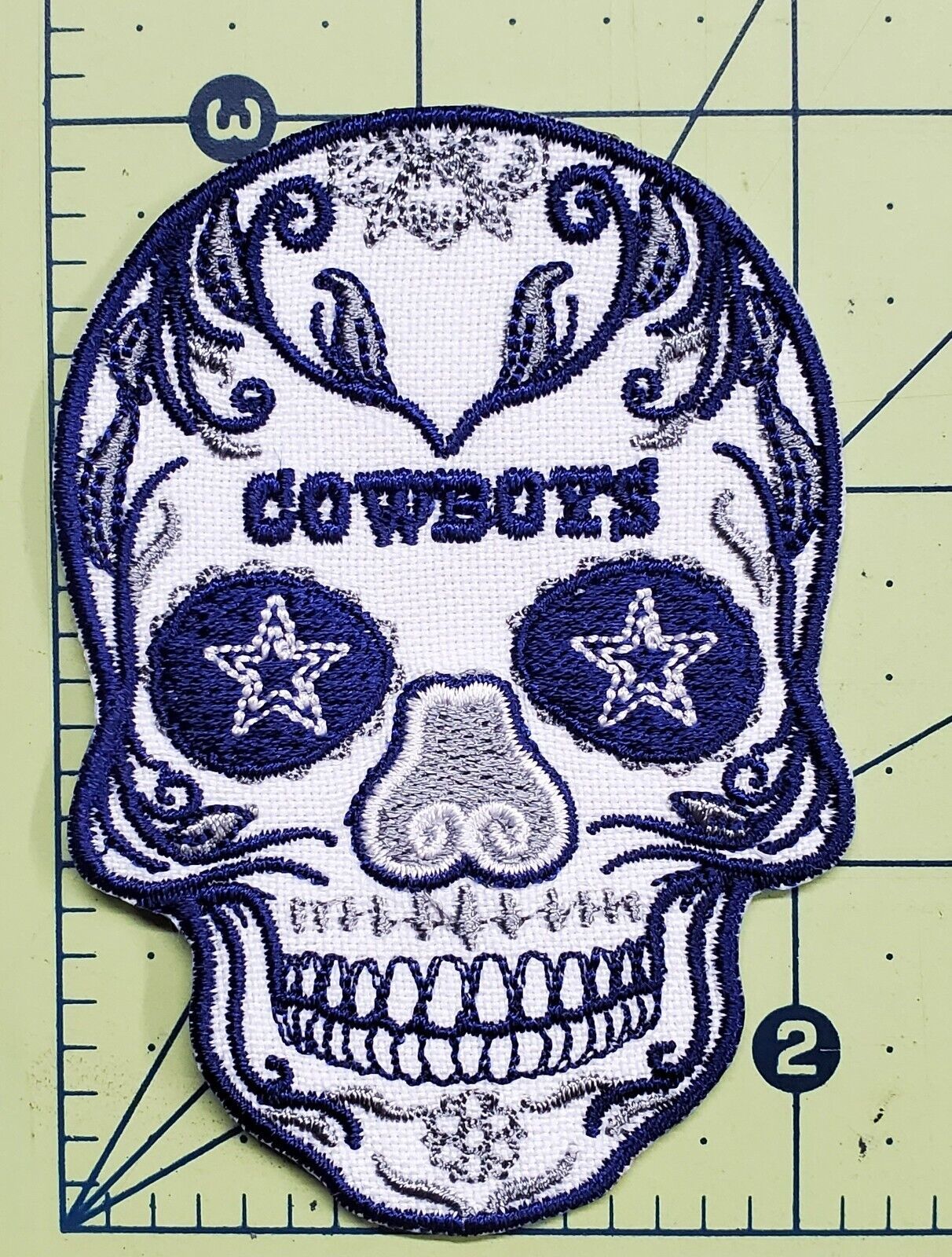 Houston Texans Sugar Skull NFL Football Embroidered Iron On Patch - £9.83 GBP - £14.54 GBP