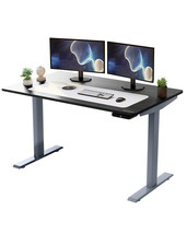 Gray and Black 45&quot; Bamboo Dual Motor Electric Office Adjustable Computer... - $1,477.06