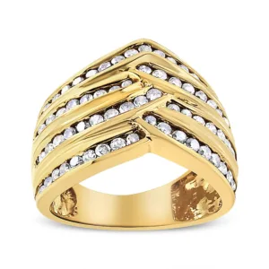 10K Yellow Gold Plated .925 Sterling Silver 1 1/2 Cttw Diamond Channel B... - £221.26 GBP