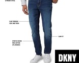 DKNY Men&#39;s Bedford Slim Fit Jeans in Blue Mountain-Size 40/32 - $36.97