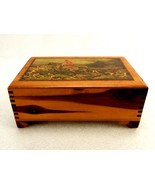 Wooden Hinged Keepsake Trinket Box, Fox Hunt Artwork, Jewelry, Valuables... - $26.82 CAD