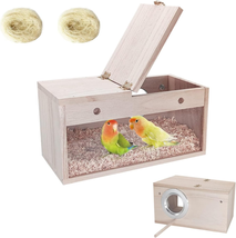 Tfwadmx Parakeet Nesting Box Transparent Bird Nest Box Wood Bird House f... - $23.26