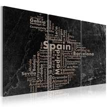 Tiptophomedecor Stretched Canvas World Map Art - Map Of Spain On The Blackboard  - £89.66 GBP