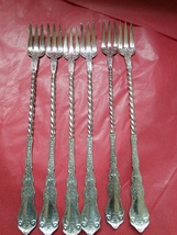 Rogers Alhambra Twisted Long Handle Pickle Forks Lot of 6 - $75.00