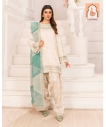 Off-White Farsi Salwar Suit with Dupatta - Ethnic Party Wear - $60.00