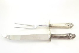 Rare Geo. Luxner Sterling Silver Holiday Carving Fork and Knife - £66.26 GBP