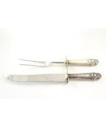 Rare Geo. Luxner Sterling Silver Holiday Carving Fork and Knife - £65.50 GBP