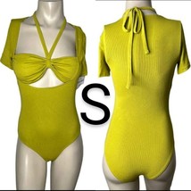 Lime Stretchy Cut Out Bodysuit~Size S - £19.20 GBP