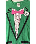Mens Tuxedo Shirt Bowtie Ugly Costume Long Sleeve T-Shirt Green - $363.72 MXN