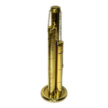 Vintage 12&quot;  3-Tube Tower Brass Nickel Dime Quarter Bank with Lock and Key - £19.63 GBP