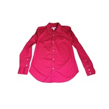 1901 Nordstrom Button Front Top Small Womens Red Pink Polka Dot Casual - £13.12 GBP