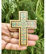 1 Pc Wood CROSS Pendant, Jesus Christ Wooden Locket Handmade 8 cm handpainted 15 - $15.87