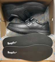 SureFit Black Leather Orthopedic Diabetic Walking Shoes Men&#39;s 12.5WW Hook &amp; Loop - £37.35 GBP