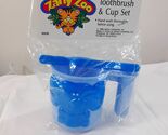 New Zany Zoo Toothbrush &amp; cup set kids toddler blue elephant 80s 90s Hon... - $20.00