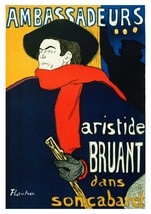Ambassadeurs Poster: Vintage Toulouse Lautrec Advert Art - £5.18 GBP+