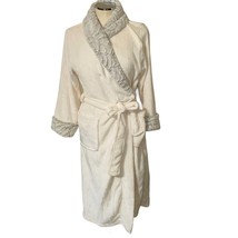 Carole Hochman Robe With Faux Fur Collar and Sleeves and two front pockets sz M - £20.60 GBP