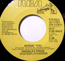 Charley Pride-Missin&#39; You / Heartbreak Mountain-45rpm-1979-NM   Promo - £3.98 GBP