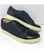 Lanvin Men’s DBB1 Fashion Sneaker Sz 9 Navy Blue Textured Leather Cap To... - $1,853.79 MXN