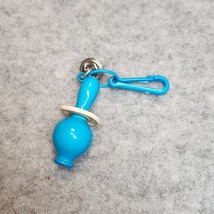 Vintage 1980s Plastic Bell Charm Blue Pacifier Charm For 80s Necklace - $15.00