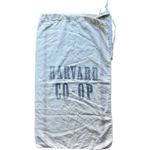 Vintage Harvard Co-op Feedsack Cotton Red Blue Striped Laundry Sack 30 x 17&quot; - £29.12 GBP