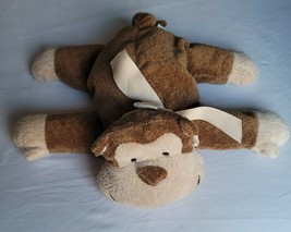 Baby Animal Adventure Brown Stuffed Plush Soft Squishy Monkey Cream Paw Bow Face - £77.39 GBP