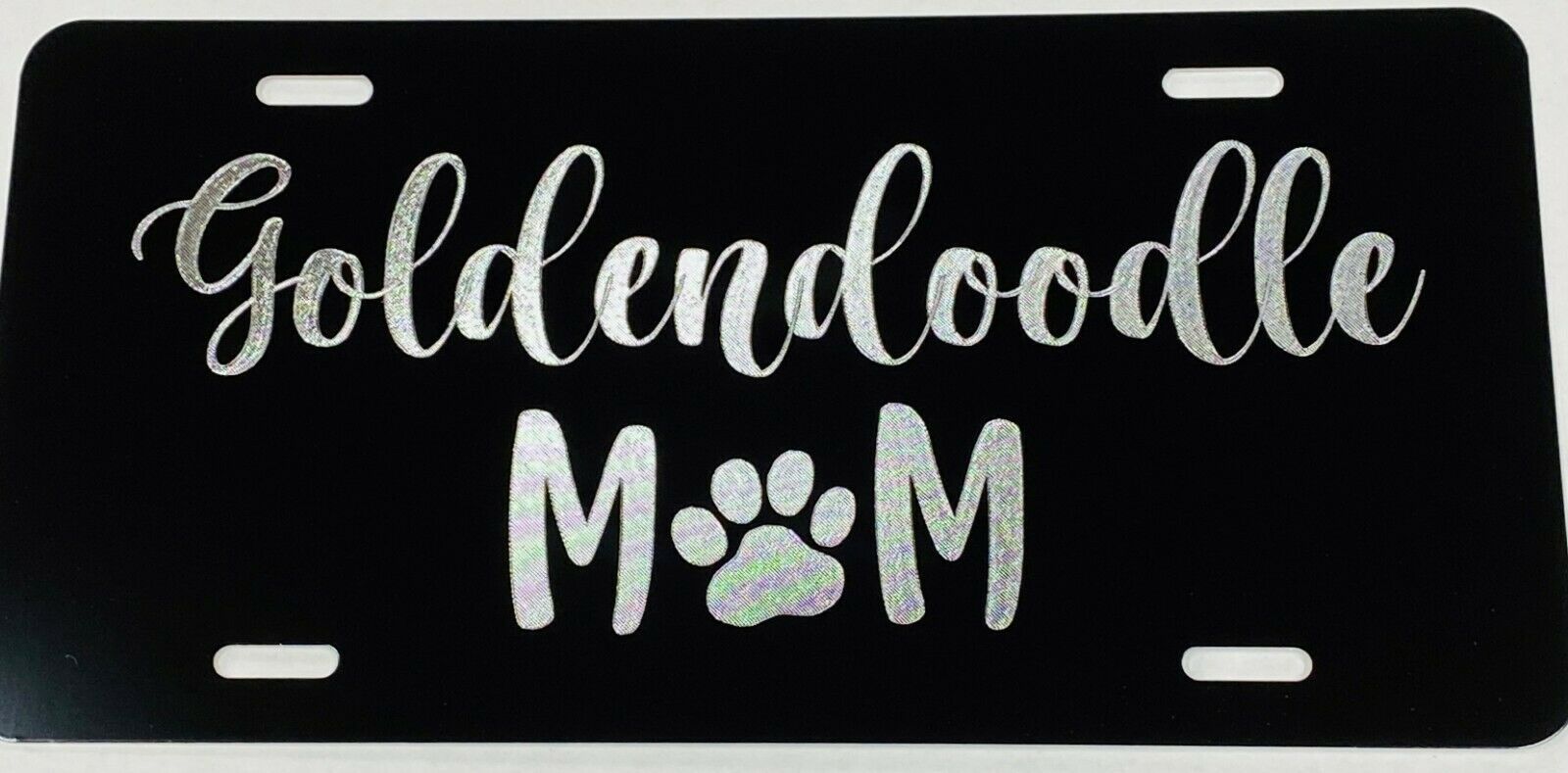 Goldendoodle Mom Diamond Etched Engraved License Plate Car Tag Great Gift