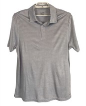 Champion Men Shirt Size XL Grayish White Striped Short Sleeve Polo Duodr... - £17.11 GBP