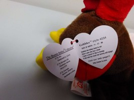 TY Beanie Babies Gobbles, No Stamp in Tush Tag, DOB in Wrong Format, PVC Rare - £11.84 GBP