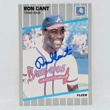 1989 Fleer #590 Ron Gant SIGNED Autograph Atlanta Braves Card - £3.10 GBP