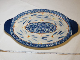 Temp-Tations Old World Blue Serving Tray Presentable Overware 13 1/2&quot; X 8 3/4&quot; - £14.39 GBP