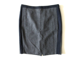 J.Crew Factory The Pencil Skirt in Gray &amp; Navy Tipped Colorblock Wool Blend 6 - $19.00