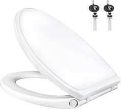 Ifealclear Elongated Toilet Seat, Quick-Release Hinges For Easy Cleaning,, White - $81.94