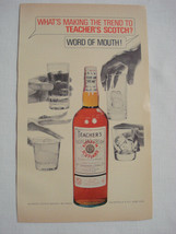 1964 Ad Teacher&#39;s Blended Scotch Whisky Word of Mouth - $7.99