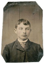 Tintype of Young Well Dressed Man Rosy Cheeks 1880s  2&quot;x3&quot; - See description - £9.00 GBP