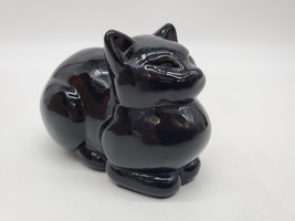 Cat  Black Glass Figurine - 4&quot;  - £18.03 GBP
