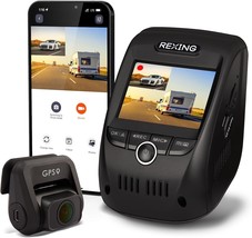 RexingUSA V1P Pro Dual Dash Cam: Front &amp; Rear 1080p HD, Wi-Fi, GPS Logger - $149.99