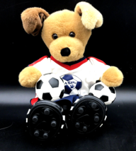 Build A Bear Workshop Brown Sugar Tan Puppy Dog Retired SOCCER Outfit Shoes 12&quot; - £15.72 GBP