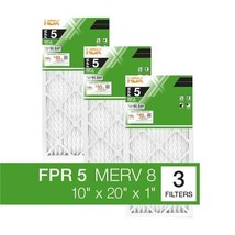 HDX 10 in. x 20 in. x 1 in. Standard Pleated Air Filter FPR 5, MERV 8 (3-Pack) - £9.42 GBP