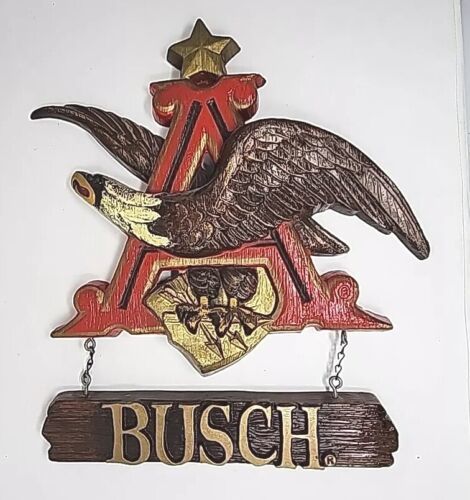 Primary image for Vintage 3D Anheuser Busch Bavarian Beer Sign Flying Eagle Banner 17 x 18" Logo 