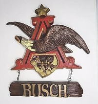 Vintage 3D Anheuser Busch Bavarian Beer Sign Flying Eagle Banner 17 x 18&quot; Logo  - £51.95 GBP