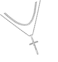 Cross Necklace for Men Baptism Gifts for Boys Gold - £46.23 GBP