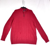 IZOD Men&#39;s Cable Knit Sweater 1/4 Zip Red Size XL - $266.49 MXN