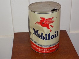 Vintage Mobiloil Pegasus 5 Quart Empty Metal Can - $54.45