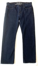 Eddie Bauer Mens Jeans 38x32 Tagged Straight Fit 38x31.5 Actual Blue Denim Zip - $21.83