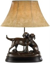 Sculpture Table Lamp Hunting Dogs Hand Painted Made in USA OK Casting 1-Light - £574.73 GBP
