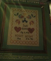 Crewel Creative Stitchery Kit Birth Sampler- Vintage Kit! 2132 - $20.78