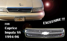 Fit For Chevy Impala SS Caprice 1994-96 Grille Fully Chrome GM1200450 10... - $128.69