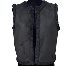 Lauren Ralph Lauren Open Style Faux Suede Black Casual Vest Size Petite ... - $36.99