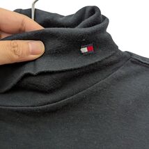 Tommy Hilfiger Jeans Flag Logo Classic Turtleneck Top Shirt Black Large L - $39.99
