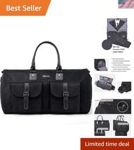 Garment Convertible Weekender Bag,Carry on Canvas Garment Duffle Bag Hea... - $119.53